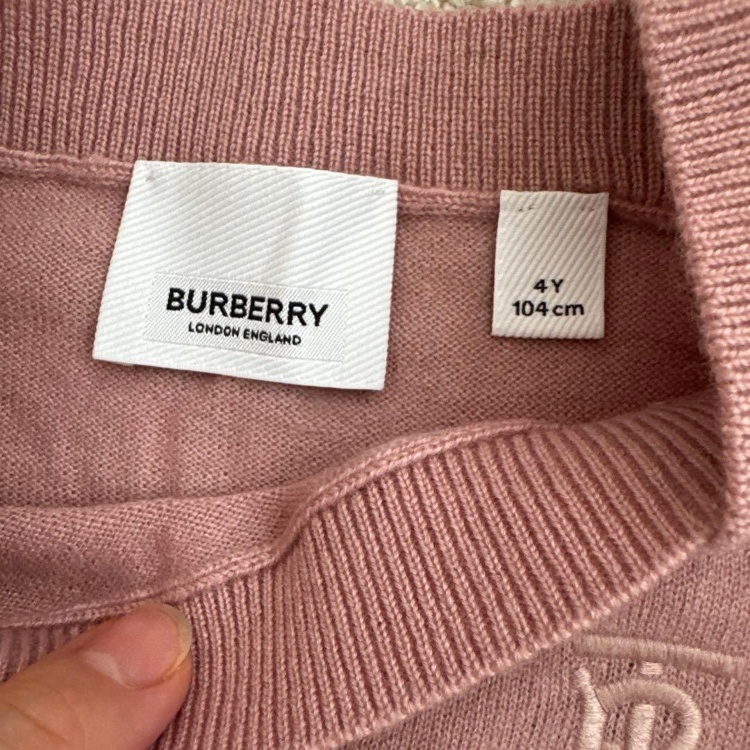 BURBERRY ピンク 長袖ワンピース 4Y バーバリー