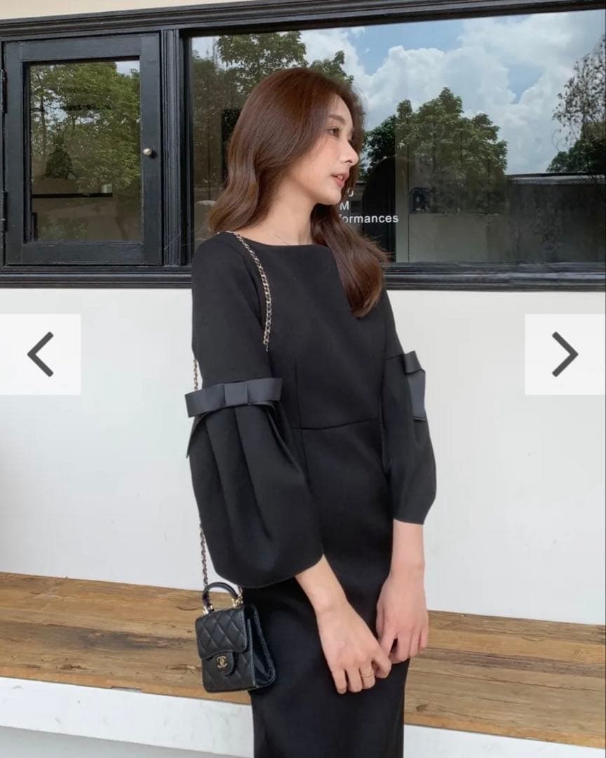 ワンピース birthdaybash PUFF RIBBON MIDI DRESS