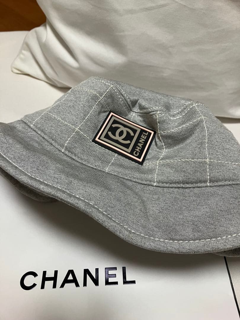 美品 CHANELシャネルスポーツラインココマークコットンバケットハット