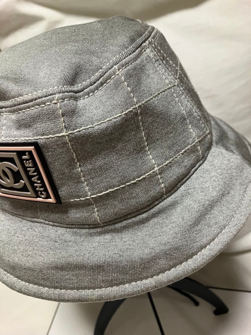 美品 CHANELシャネルスポーツラインココマークコットンバケットハット