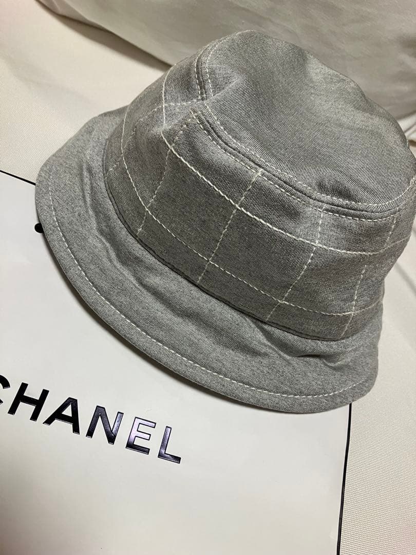 美品 CHANELシャネルスポーツラインココマークコットンバケットハット