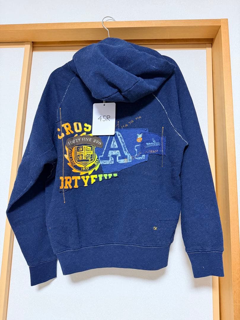 45R Ctrl C インディゴ染め 裏起毛 HAYAMAスウェットアノラック