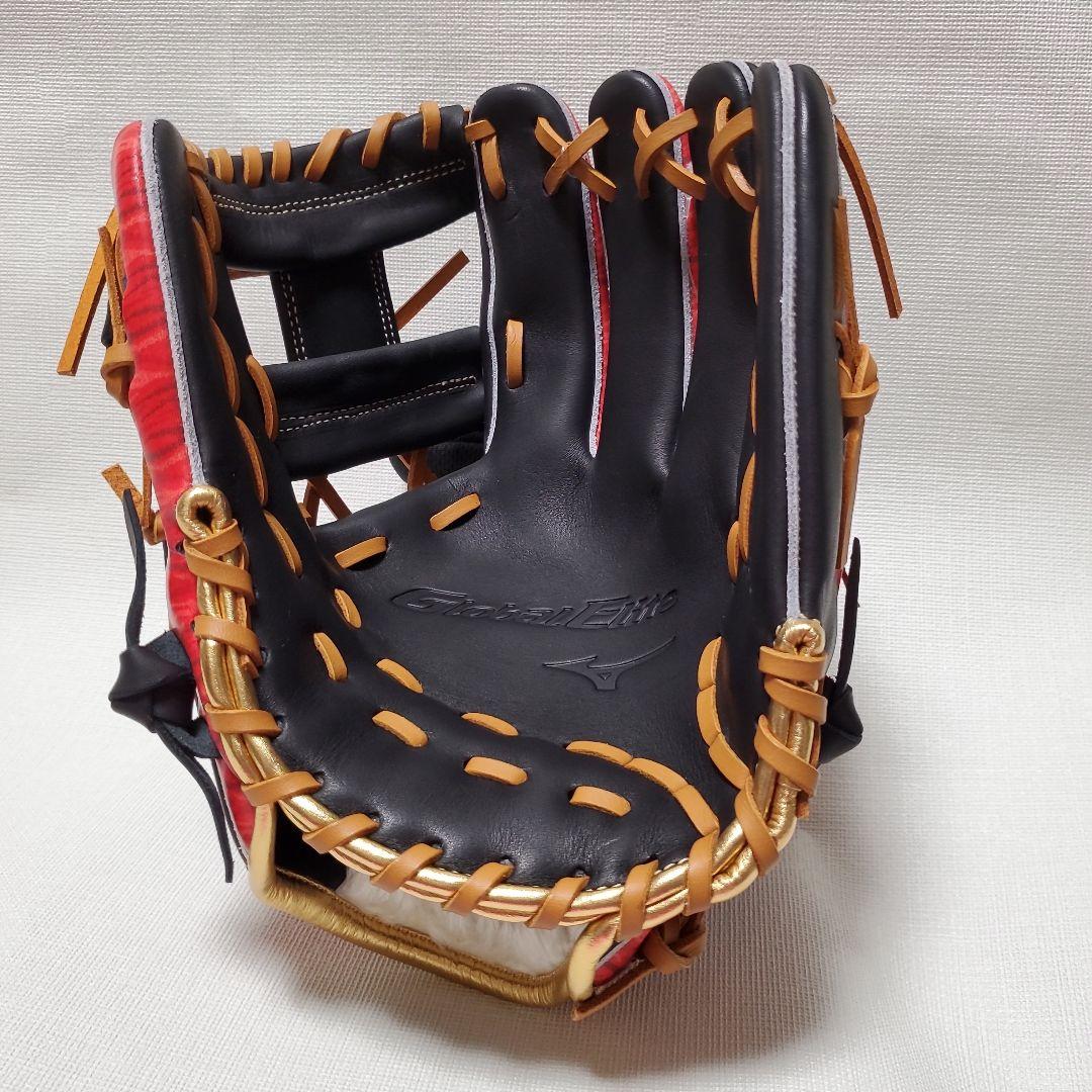 Mizuno Global Elite 軟式グローブ レッド/ブラック内野手用