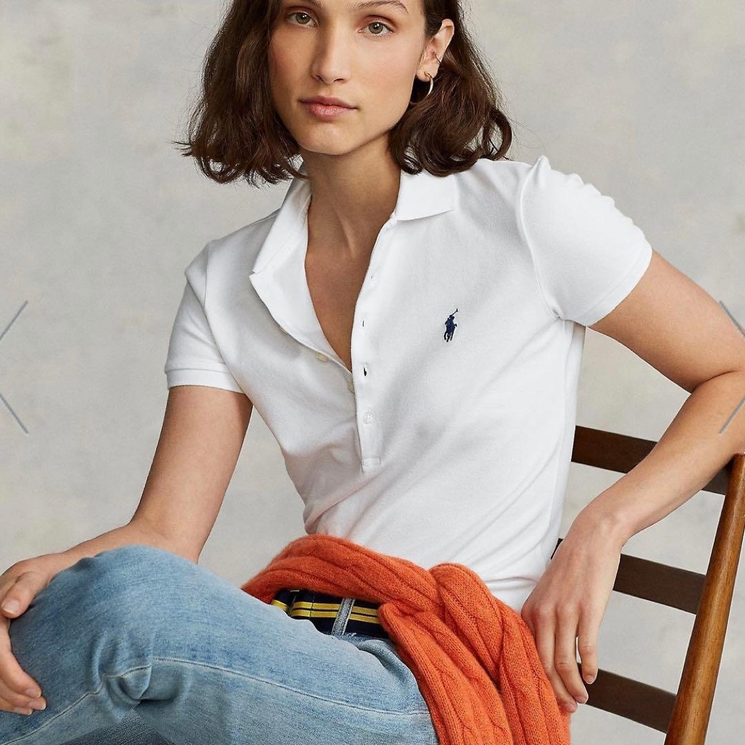 【タグ付き新品】ポロラルフローレン スリムフィットポロシャツＳ白 正規品 未開封