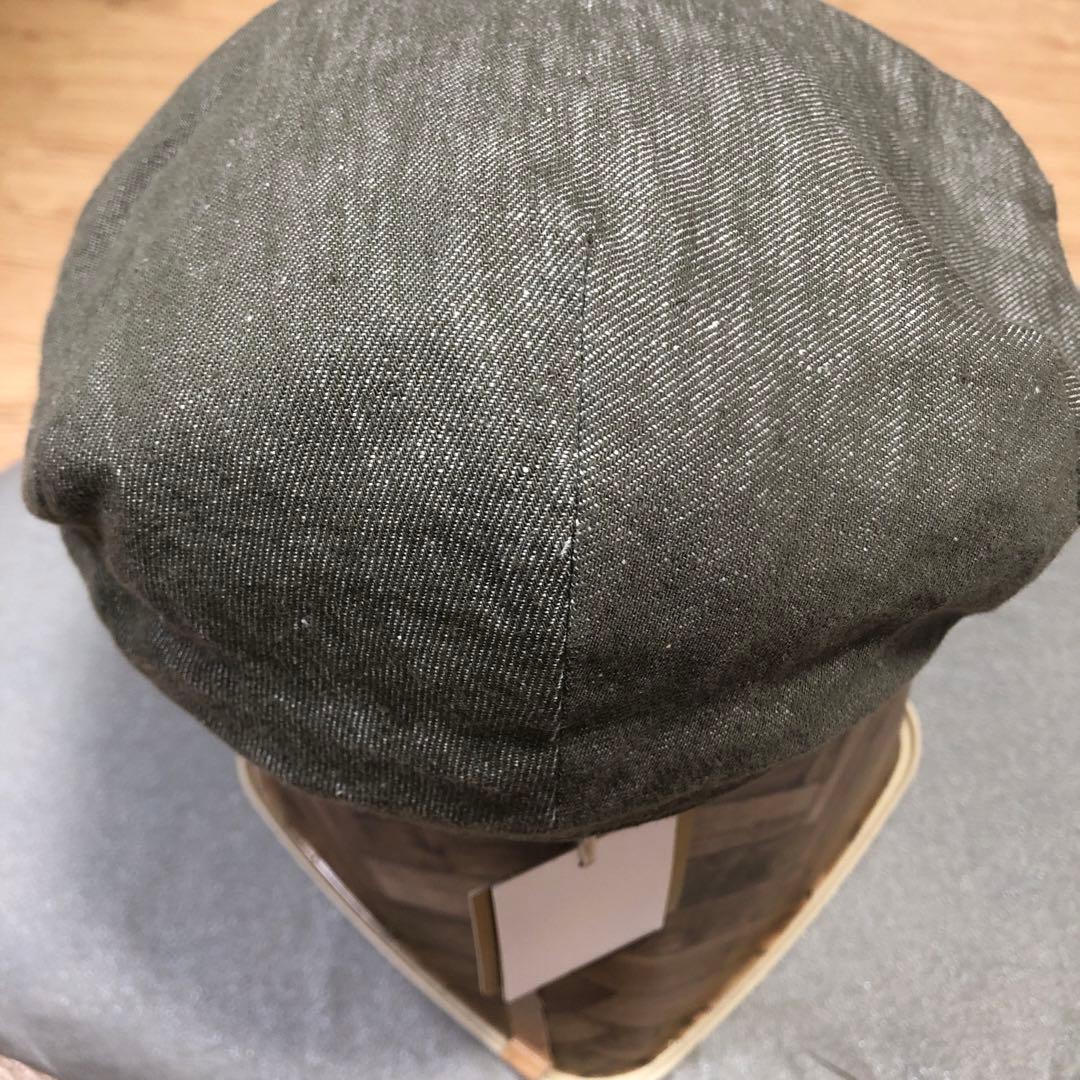 【未使用タグ付】日本製PAPAS ベレー帽Lカーキグレー系