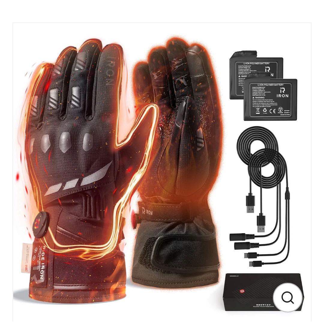 【完売品】RIDEIRON 冬用防水スマート電熱 バイク用グローブ Mサイズ