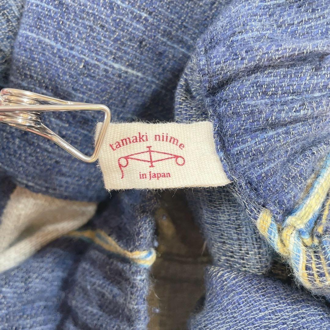 美品 タマキニイメ タルンパンツ サルエル 総柄 マルチカラー ブルー