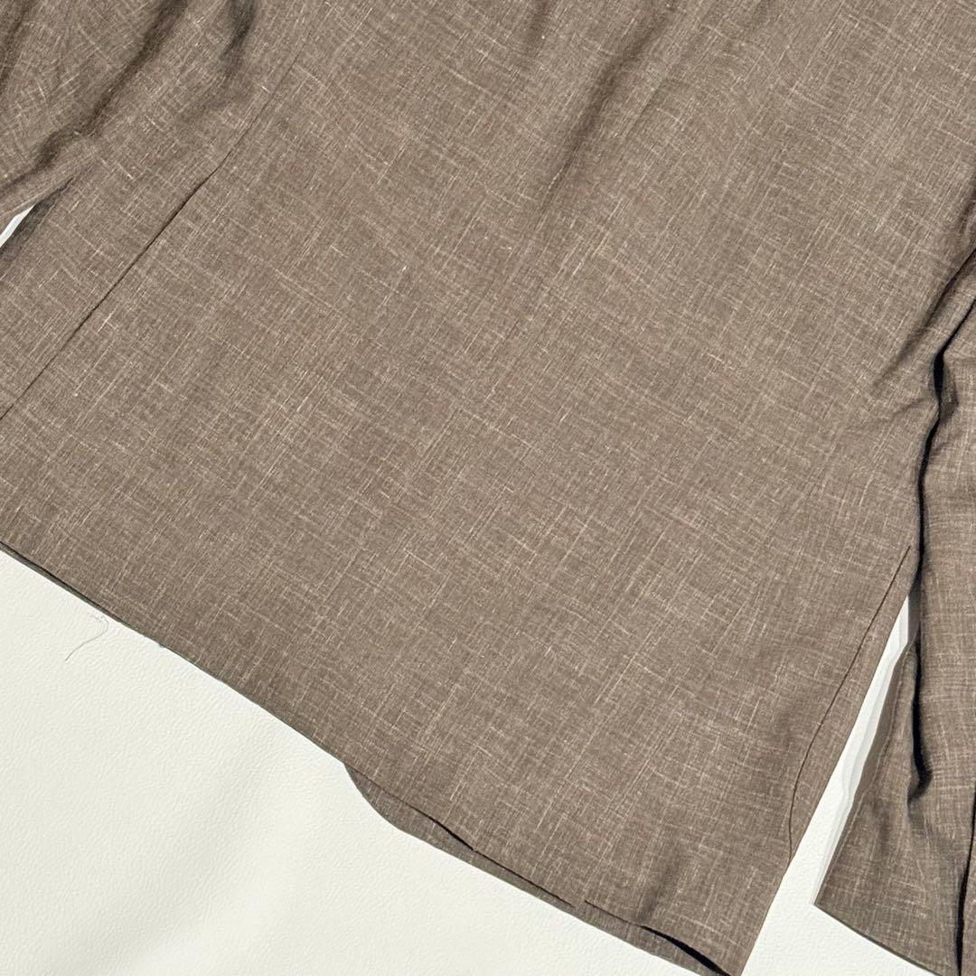 美品 近年 デペトリロ テーラードジャケット リネン ウール ナポリ 本切羽 L