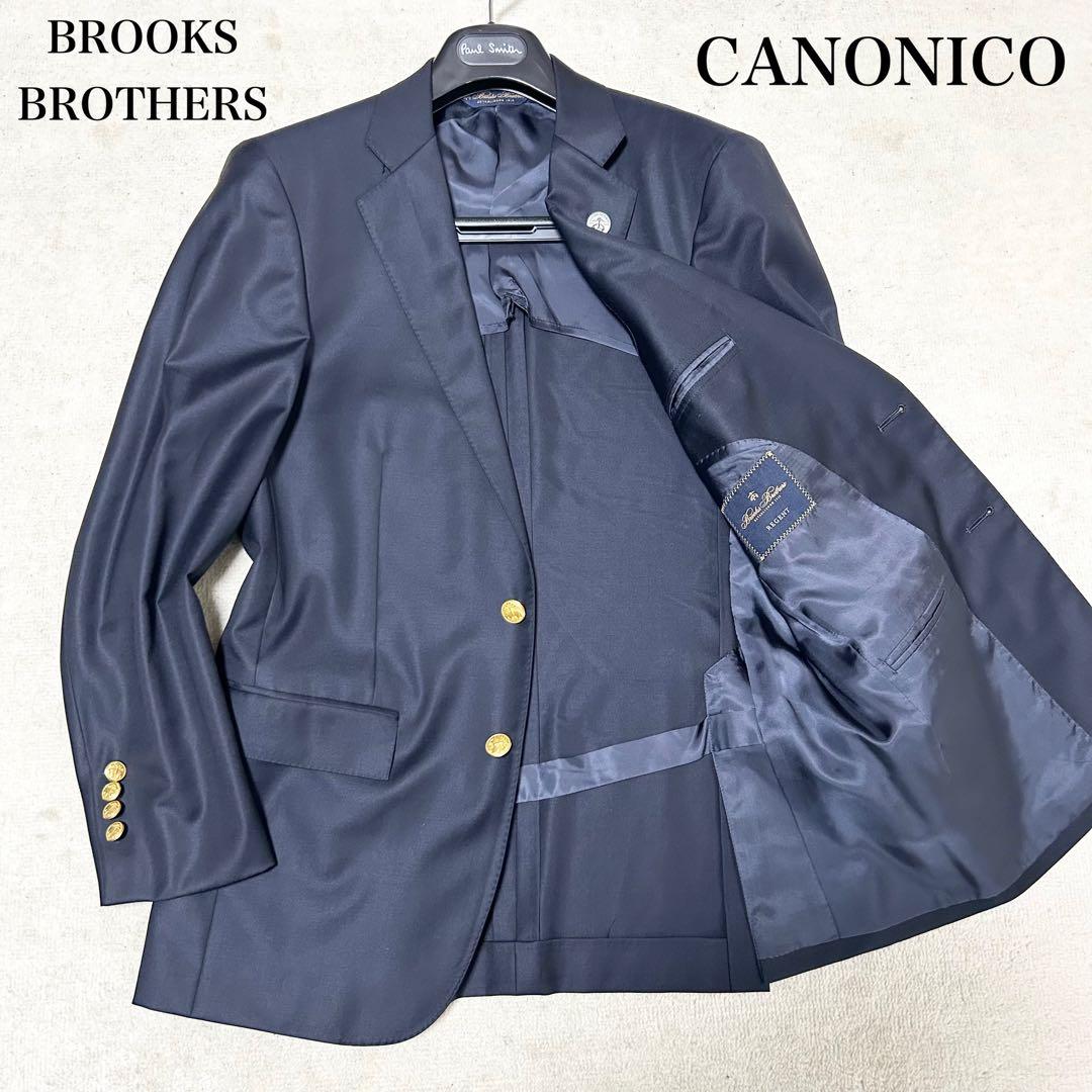 美品　ブルックスブラザーズ　カノニコ　紺ブレザー　テーラードジャケット　金ボタン
