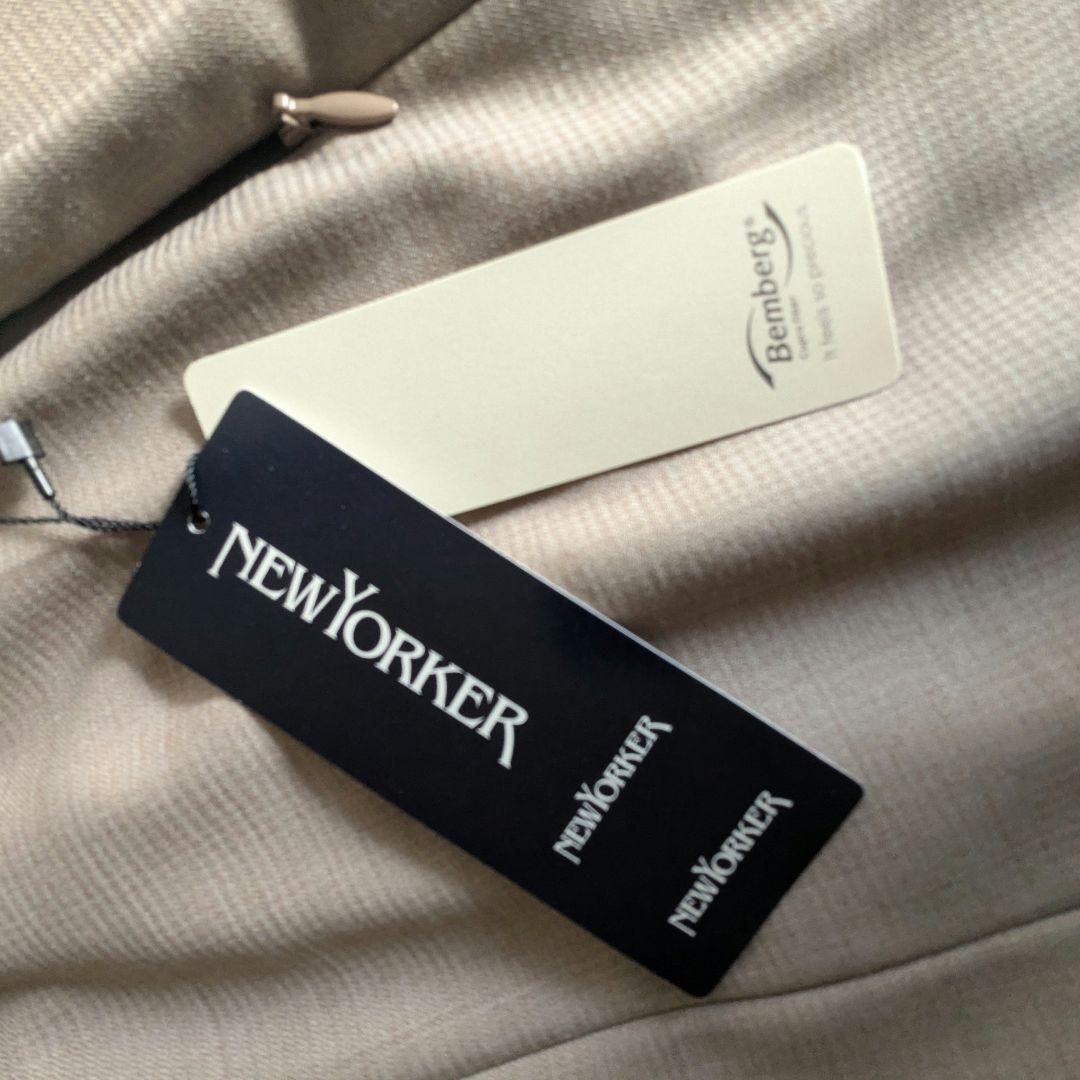 【新品】ニューヨーカー 大きめサイズ スカートスーツ ウール シルク素材