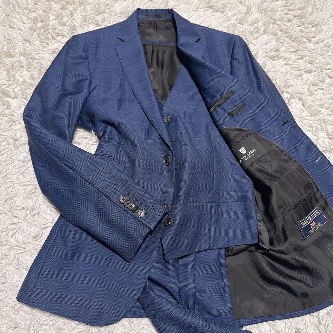 《高級生地》ブラックレーベルクレストブリッジ 3ピーススーツ ネイビー XL