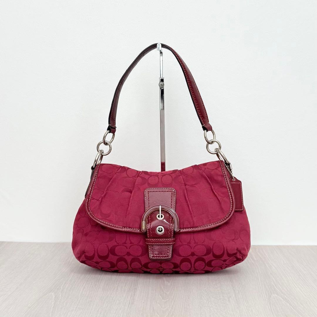 バッグ Coach Red Signature C Soho Hobo Shoulder