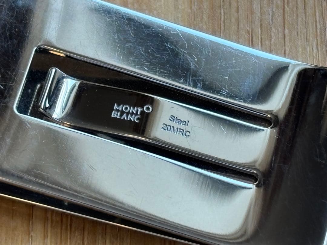 モンブラン/マネークリップ/財布/シルバー/MONTBLANC/ロゴ/良品/レア