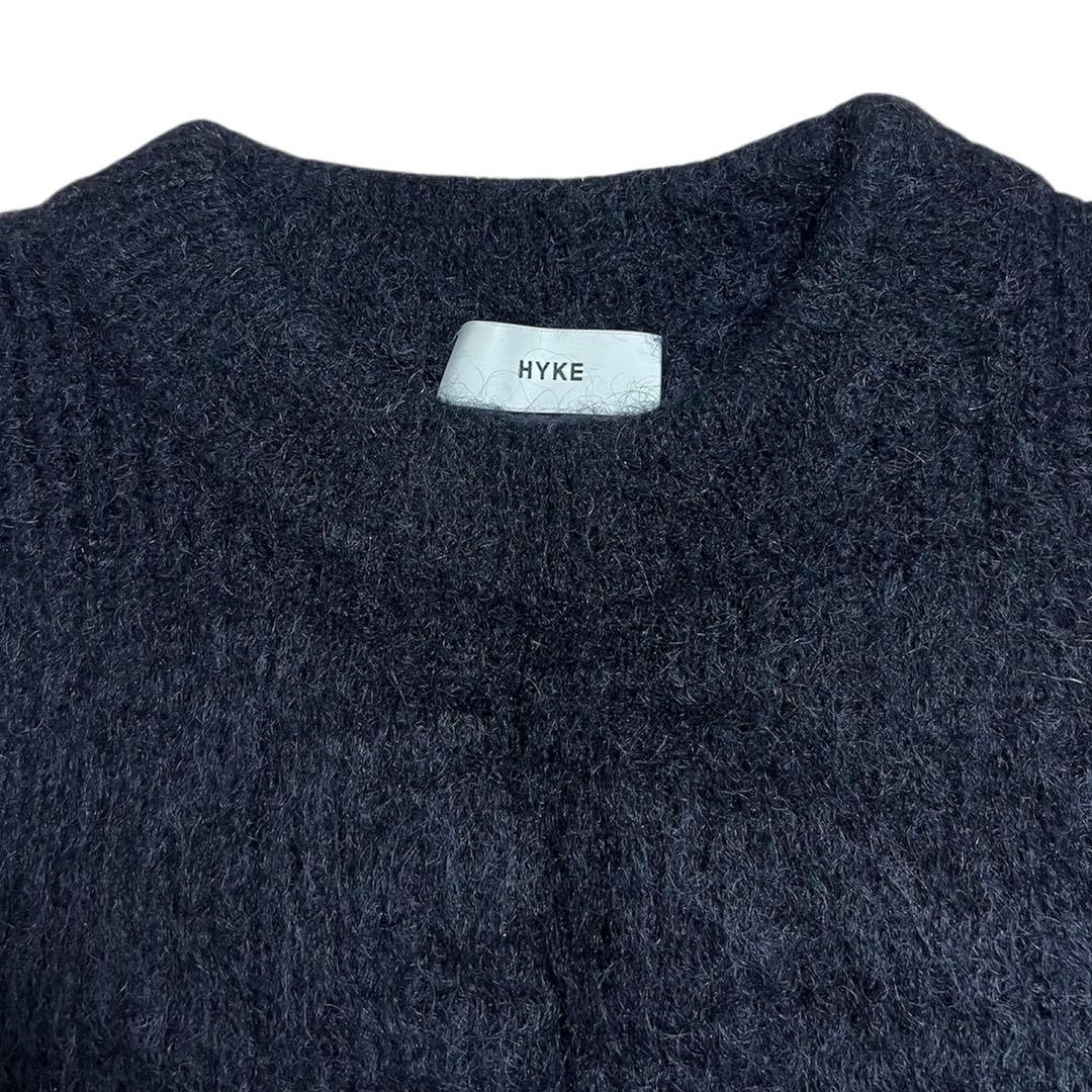 【HYKE】MOHAIR CROPPED VEST BLACK