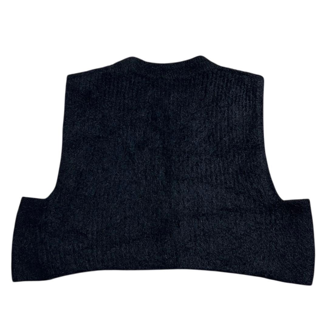 【HYKE】MOHAIR CROPPED VEST BLACK