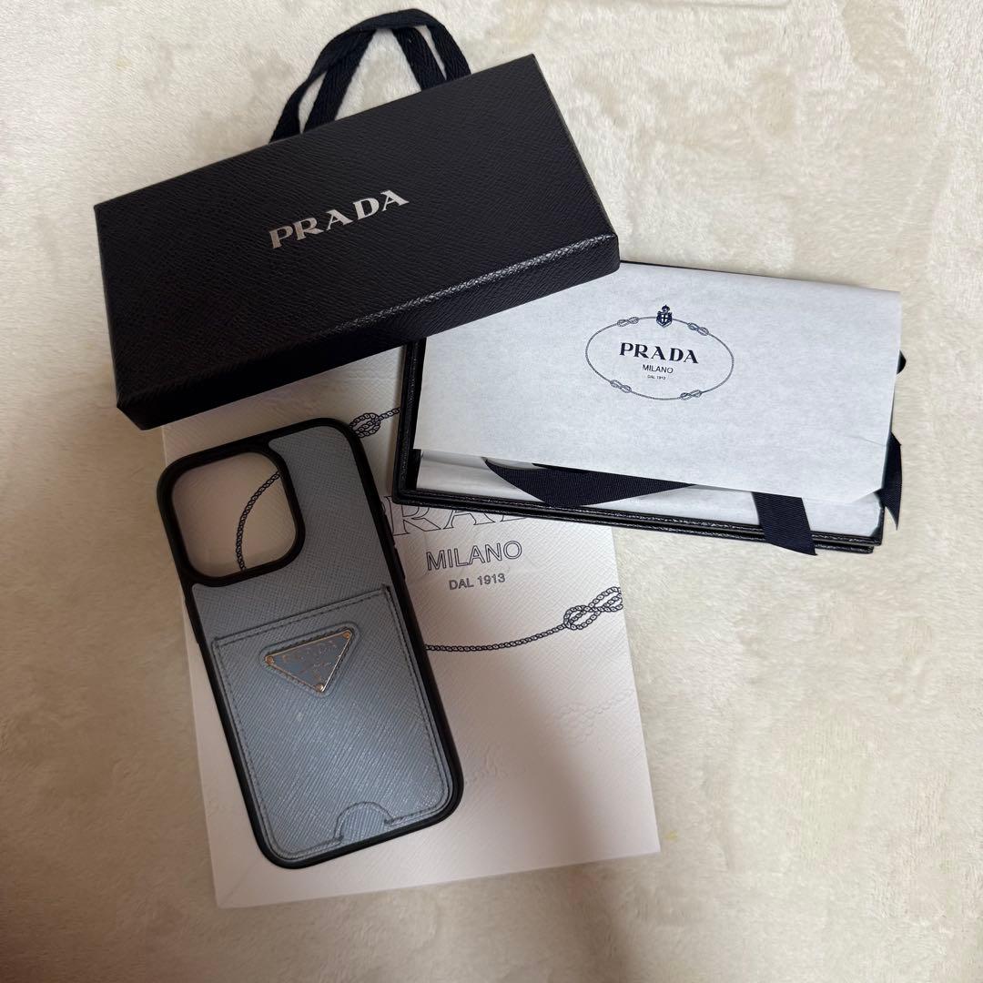 PRADA iPhone14proケース　ブルー