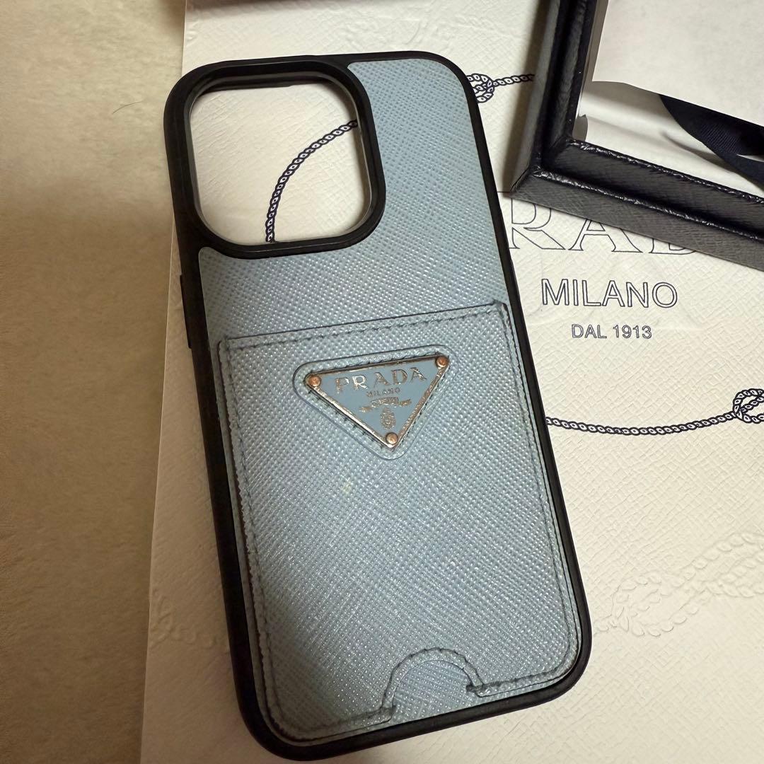 PRADA iPhone14proケース　ブルー