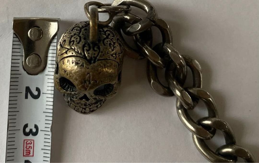 稀少CRIMIEシルバーウォレットチェーン　ドクロ　スカル