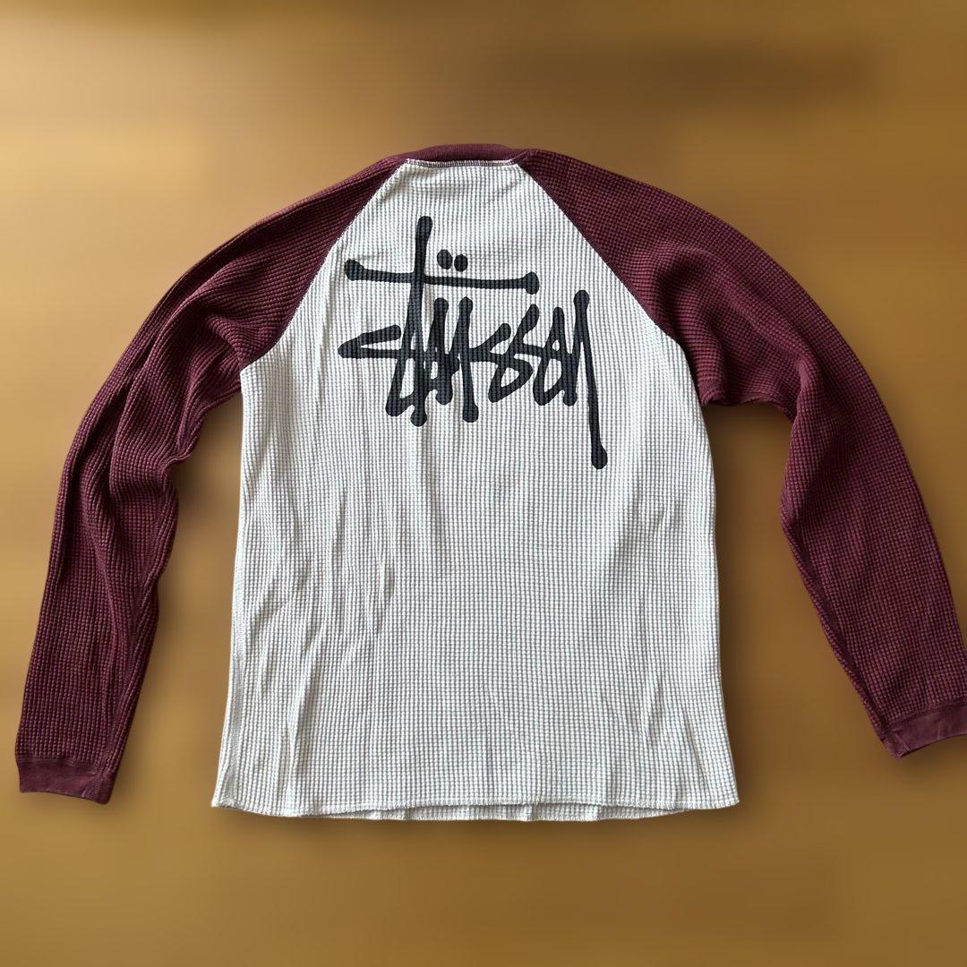 STUSSY THERMAL 2 TONE ラグランシャツ　サーマル　S