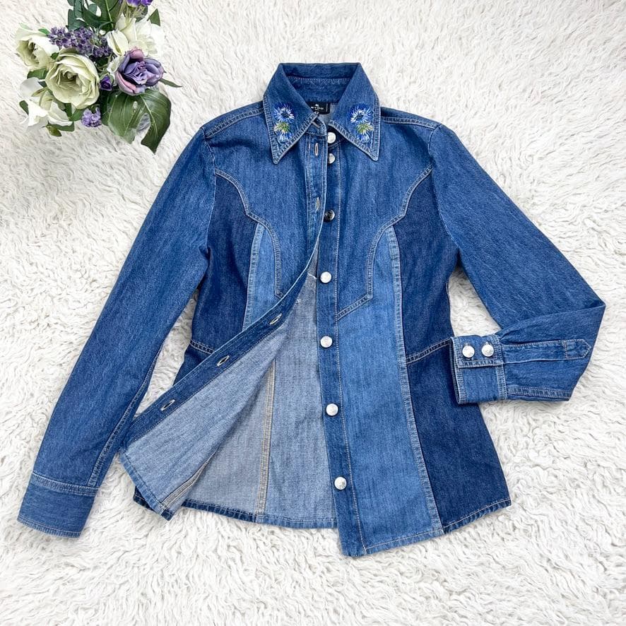 極美品★ETRO★エンブロイダリー★デニム★シャツ★ジャケット