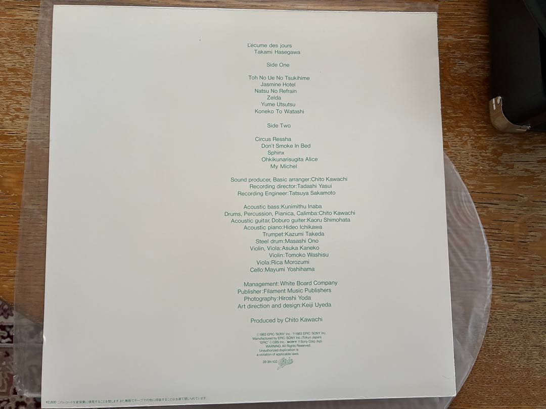 ス*子様 長谷川孝水　日々の泡　LP 美品