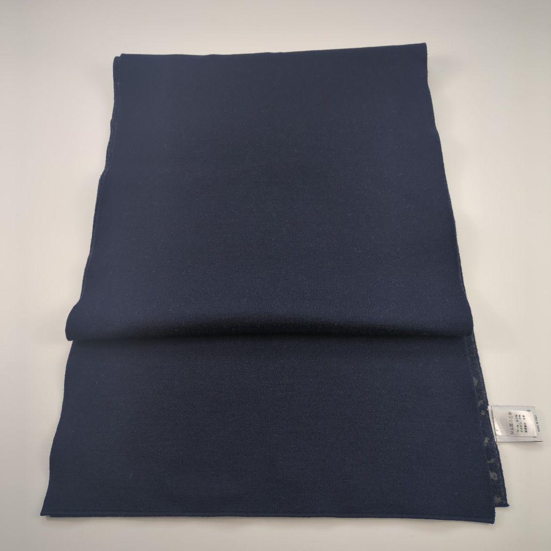 ベルルッティ　カリグラフィー　ウールマフラー　メンズ　イタリア　ネイビー　美品
