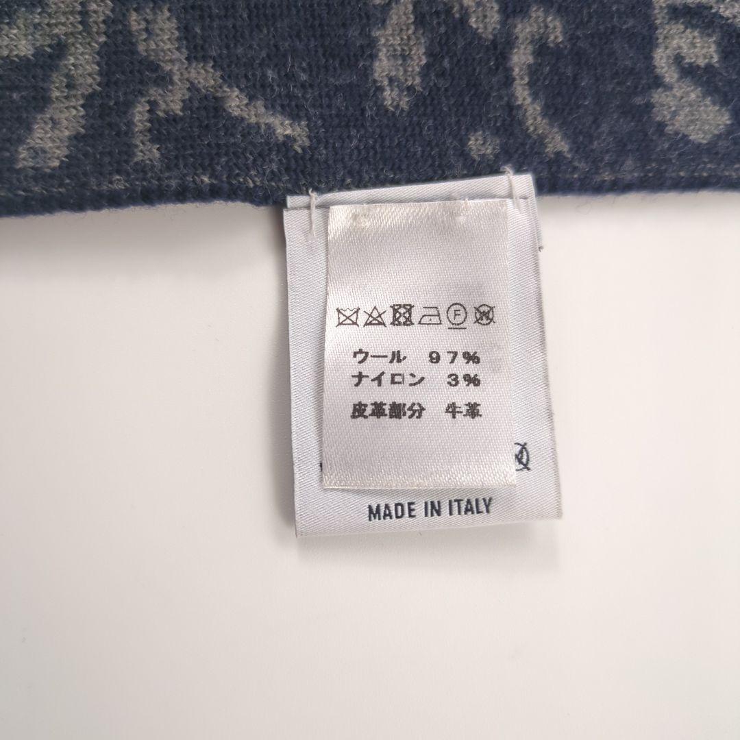 ベルルッティ　カリグラフィー　ウールマフラー　メンズ　イタリア　ネイビー　美品