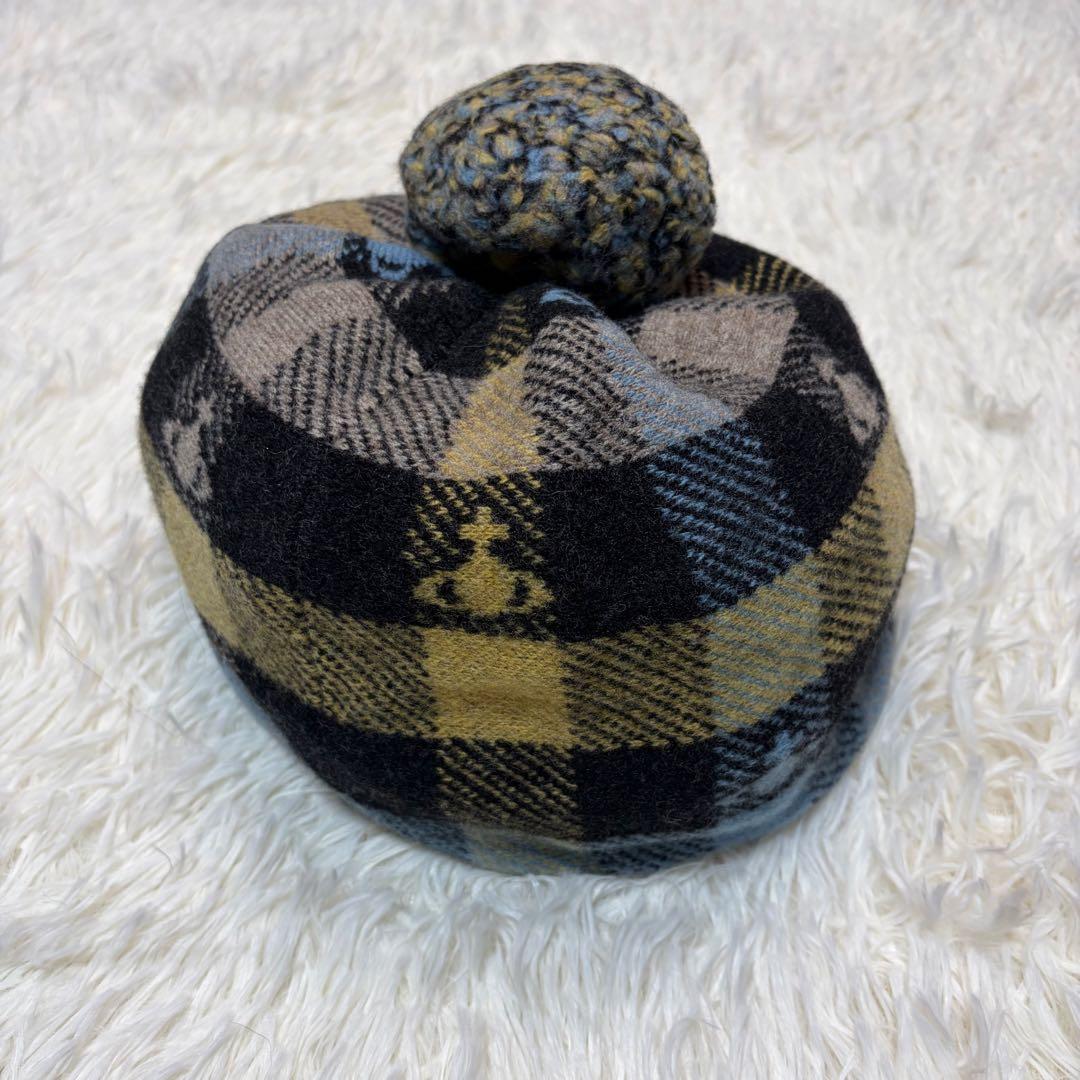 極美品✨ Vivienne Westwood オーブ柄 チェック柄 ベレー帽