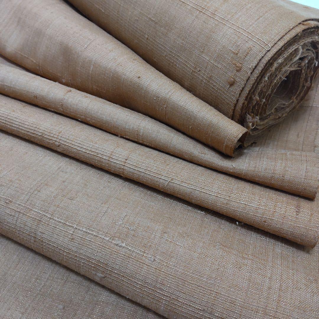 正絹　本草木染　生紬　着尺　反物（８３）