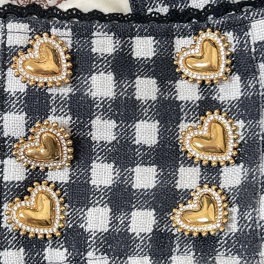 LIZLISA リズリサ はしごリボンギンガムティアードスカパン 黒 ブラック