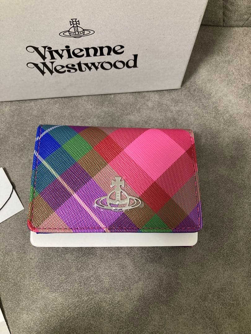 【新品】ヴィヴィアン タータンチェック 3つ折り財布 がま口