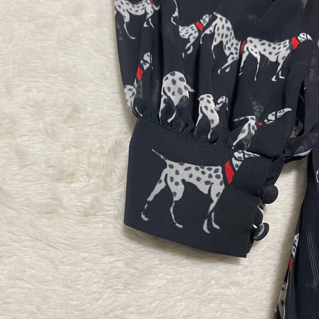 Sov. ソブ　ダルメシアン　ロング　プリーツ　ワンピース　ブラック　黒　36