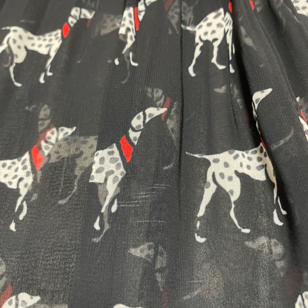 Sov. ソブ　ダルメシアン　ロング　プリーツ　ワンピース　ブラック　黒　36