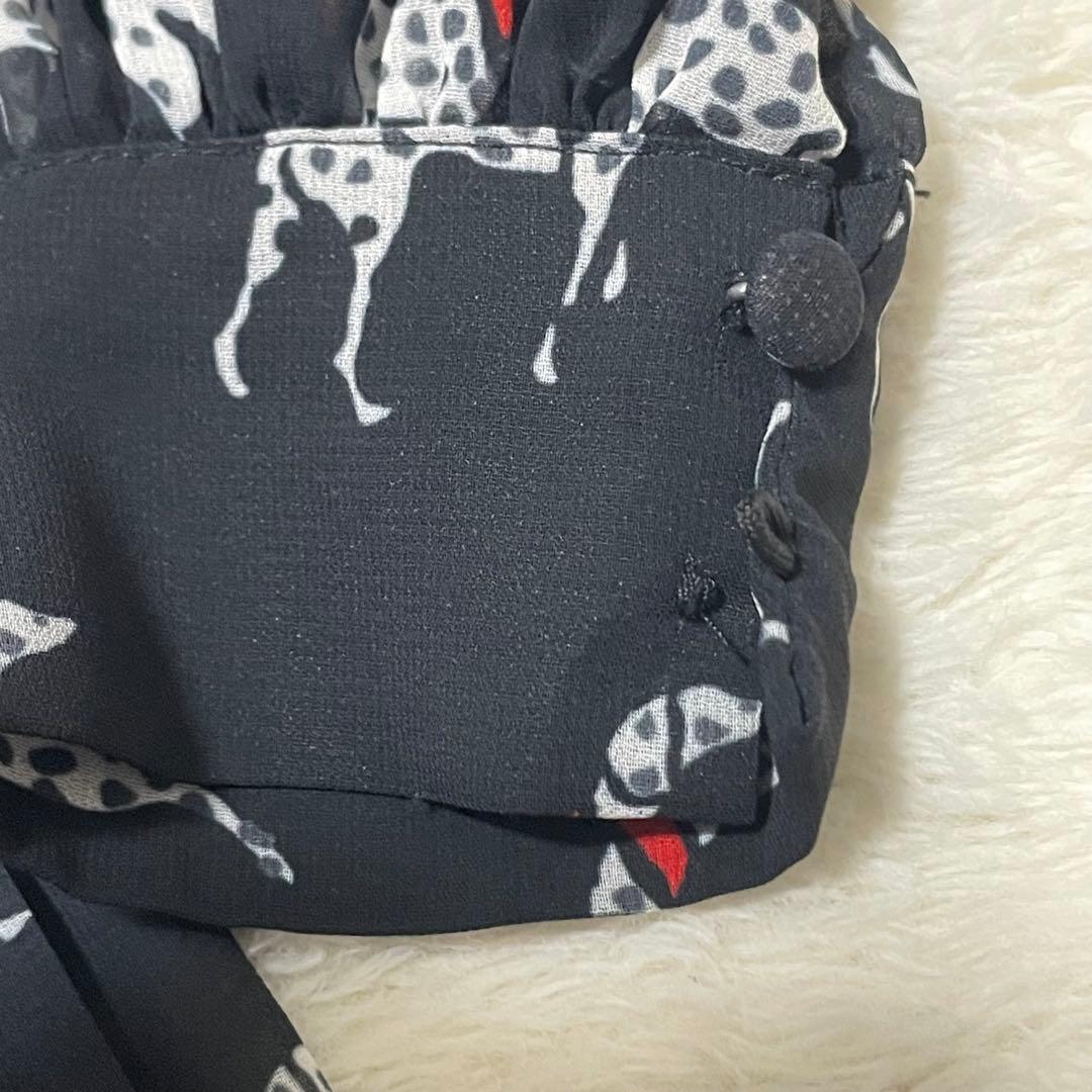 Sov. ソブ　ダルメシアン　ロング　プリーツ　ワンピース　ブラック　黒　36