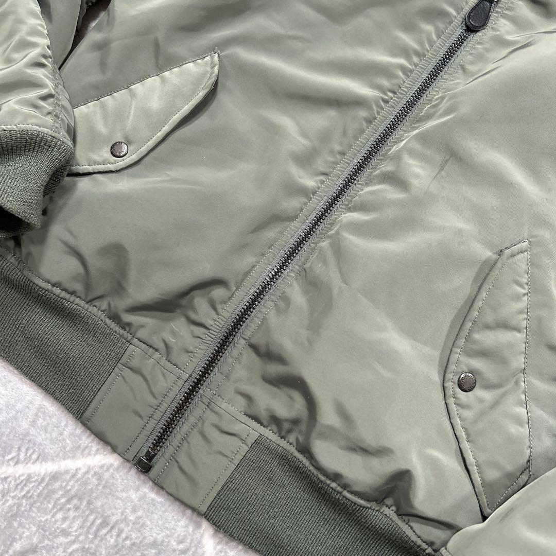 【☆幻のXL☆】破格AVIREX フライトジャケット XL カーキ バックロゴ