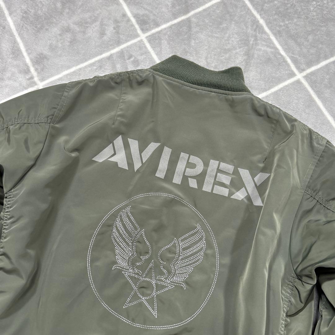 【☆幻のXL☆】破格AVIREX フライトジャケット XL カーキ バックロゴ