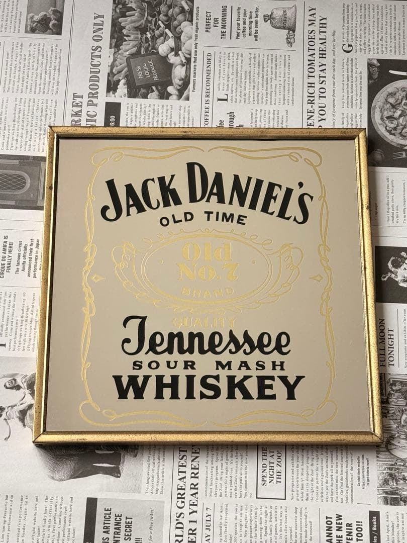 Jack Daniel's パブミラー　ゴールドフレーム