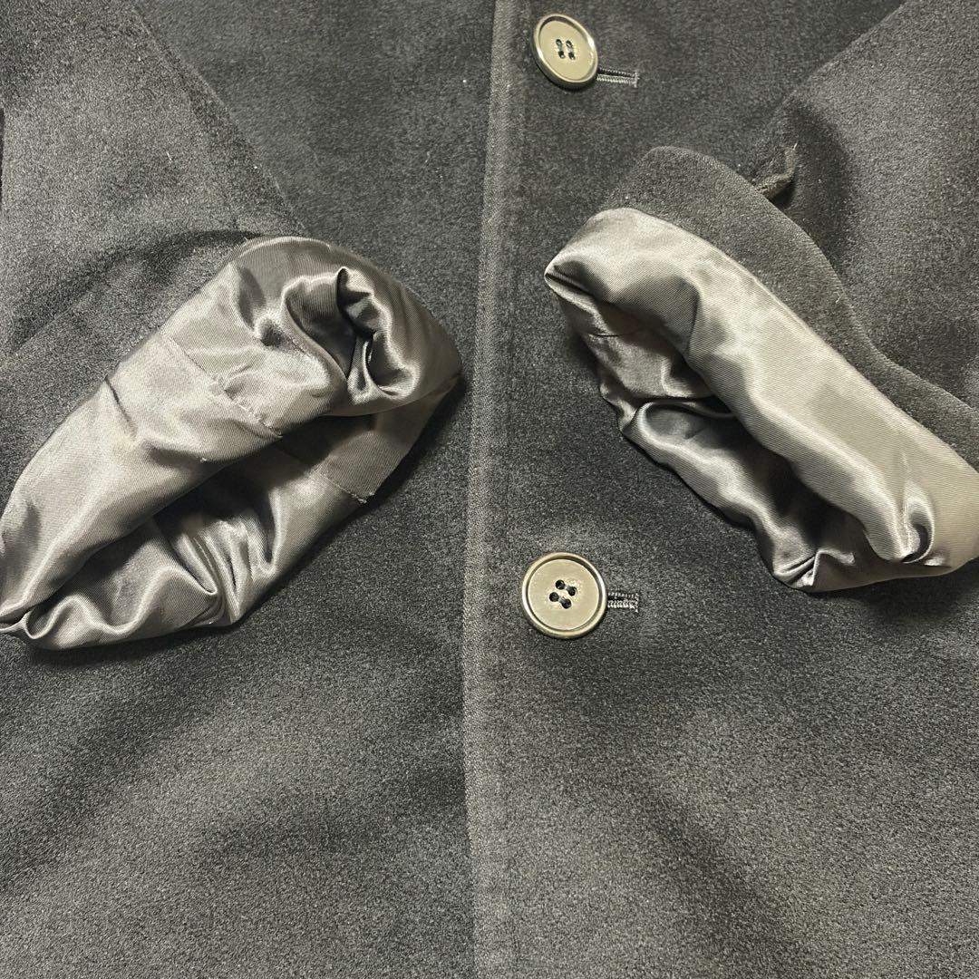 エルメネジルドゼニア　チェスターコート　ロング丈　カシミヤ100 ブラック　L