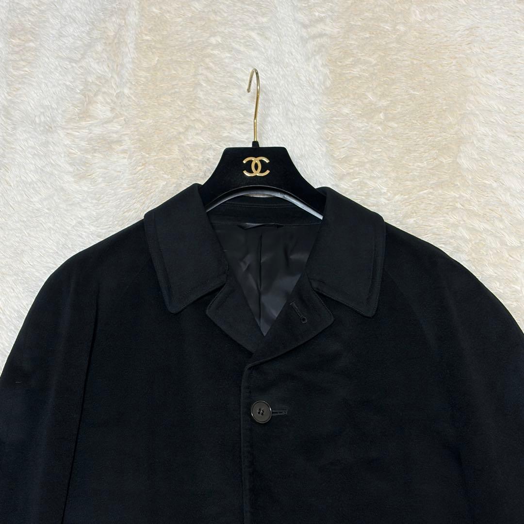 エルメネジルドゼニア　チェスターコート　ロング丈　カシミヤ100 ブラック　L