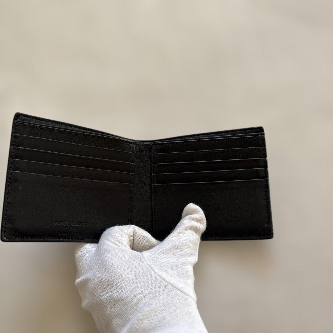 人気✨サンローラン　SAINT LAURENT 財布　クロコ型押し　二つ折財布