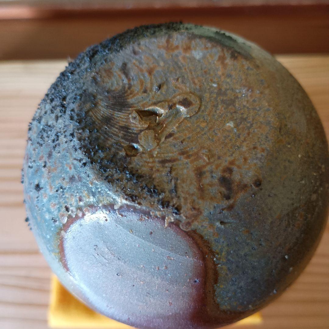 人間国宝 藤原雄 作 備前　徳利　共箱　共布　栞　窯変　青備前　最上位作