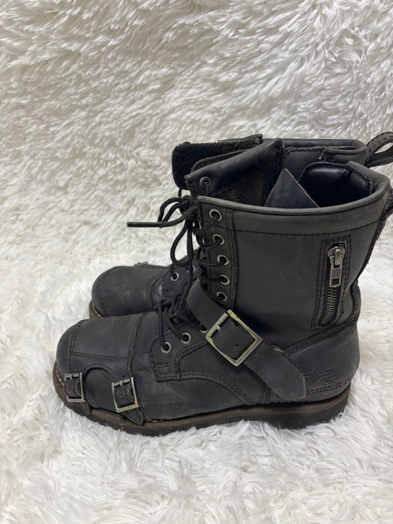 アルファインダストリーズ　レザー　エンジニアブーツ　黒　26.5 本革