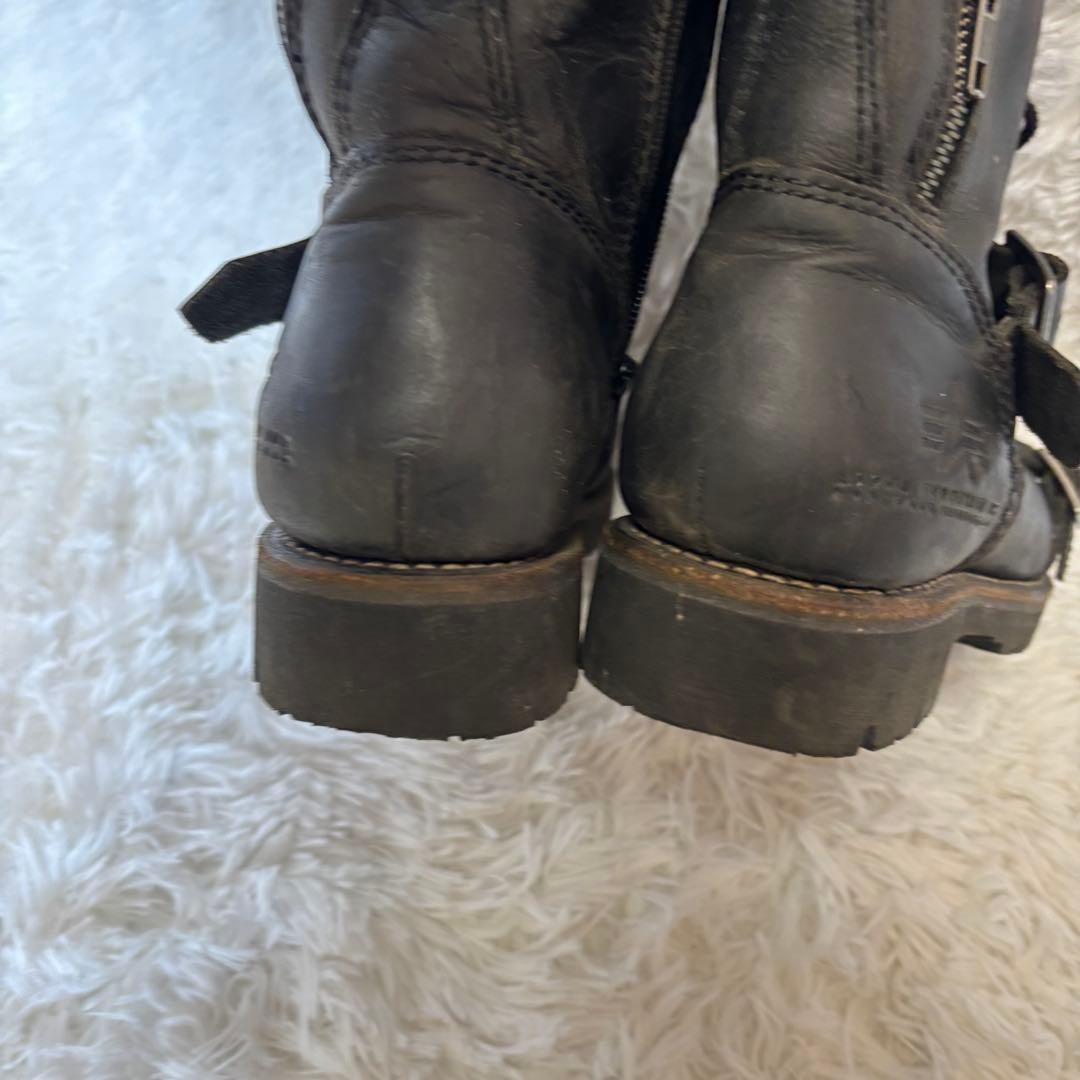 アルファインダストリーズ　レザー　エンジニアブーツ　黒　26.5 本革