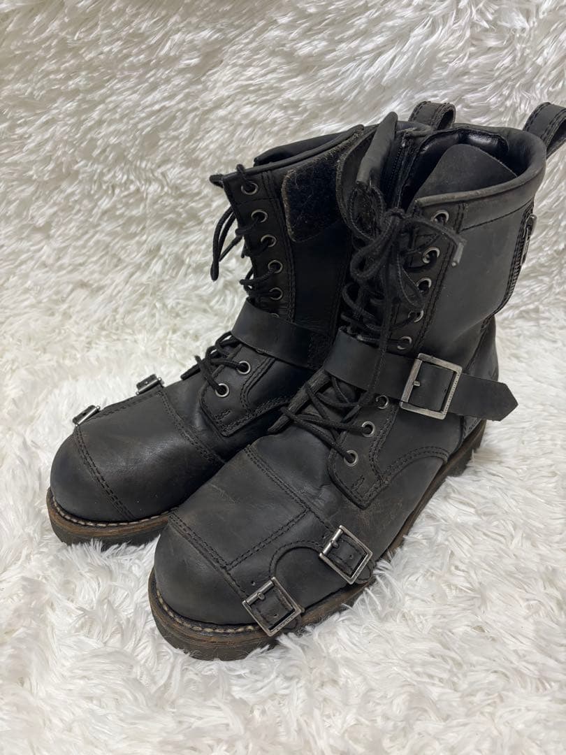 アルファインダストリーズ　レザー　エンジニアブーツ　黒　26.5 本革