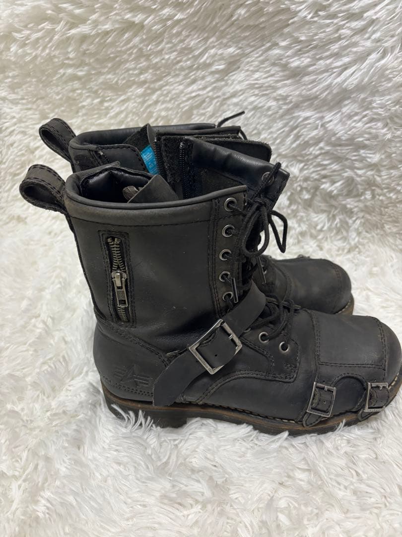 アルファインダストリーズ　レザー　エンジニアブーツ　黒　26.5 本革