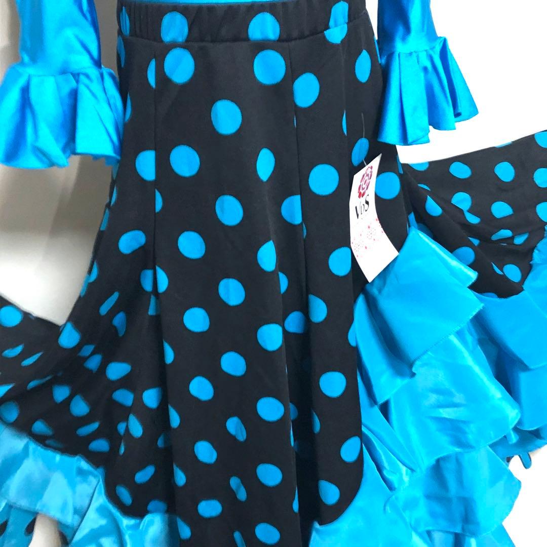 スペイン直輸入★10歳用ファルダセット　トルコ黒ドット