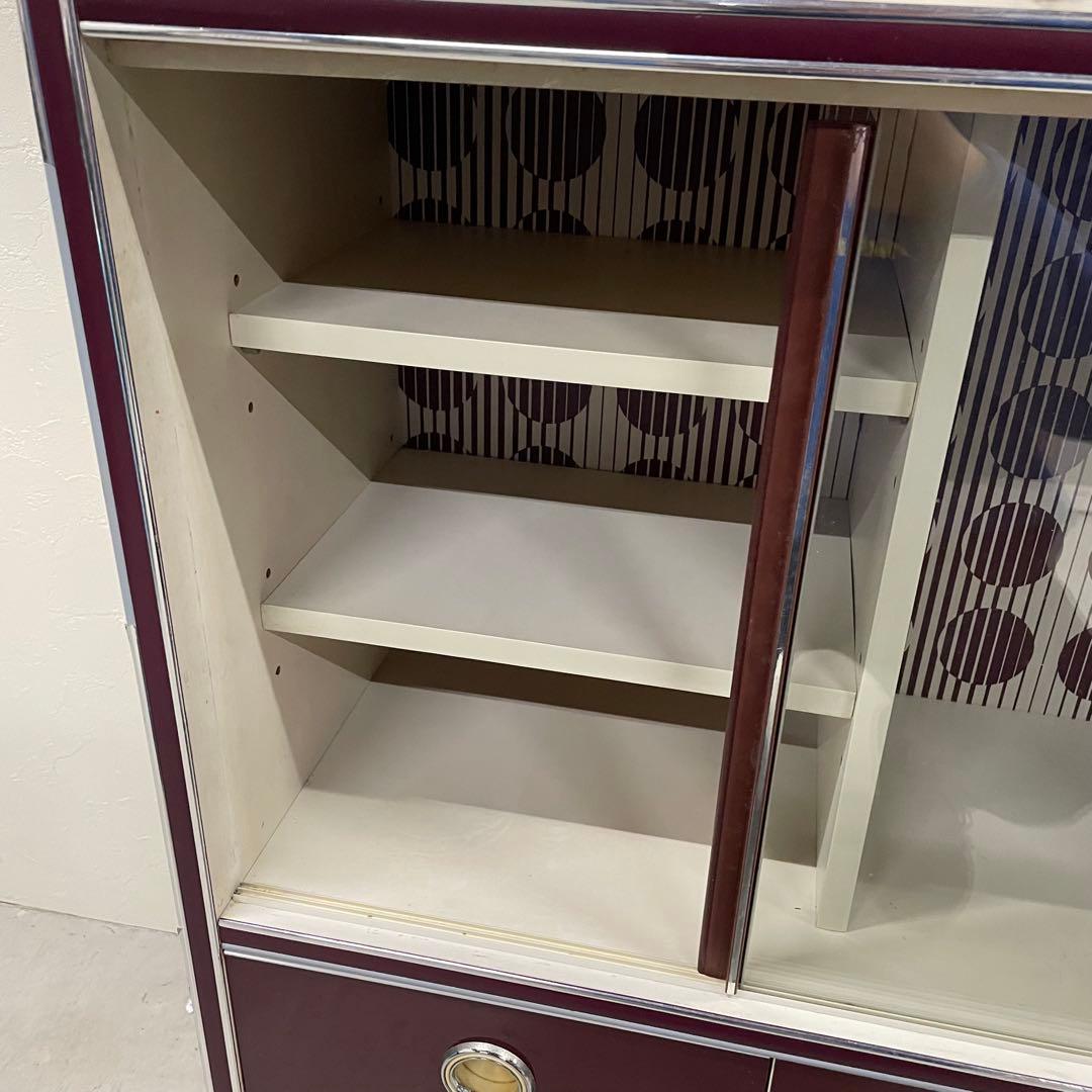 レトロポップ アンティーク 食器棚 飾り棚 昭和家具 古家具