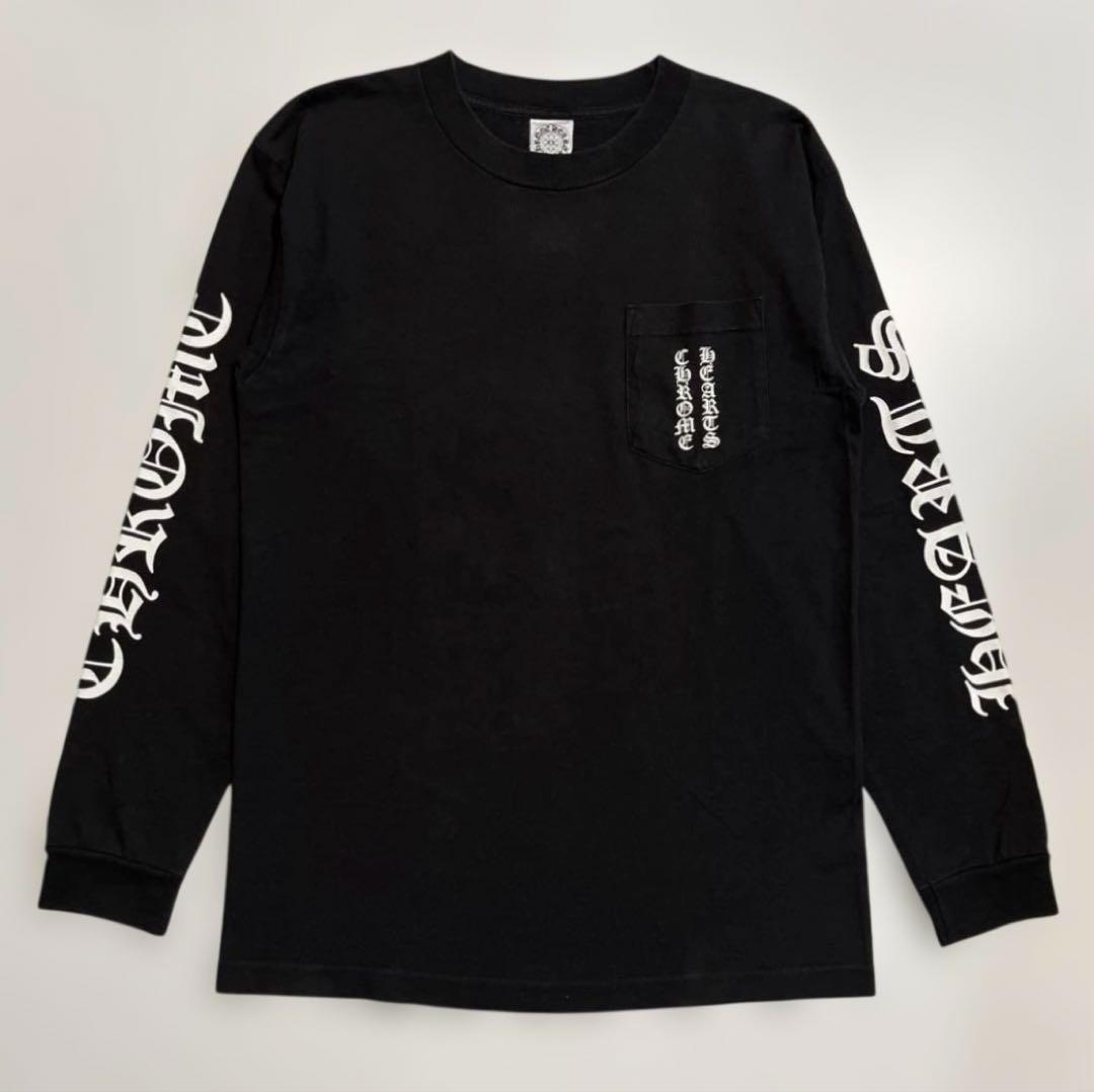 CHROME HEARTS 長袖Tシャツ スクロールラベル OLD ブラック M