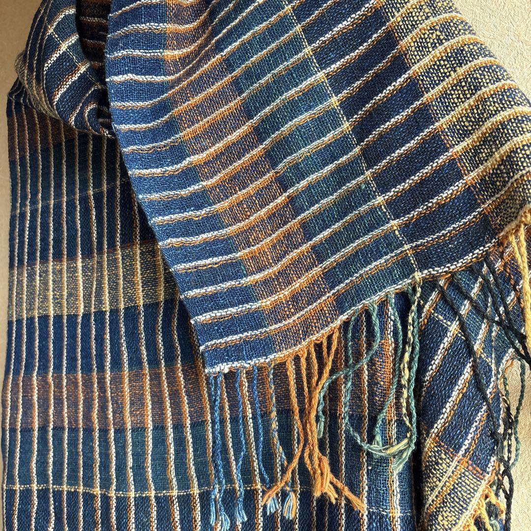 うさとの服  usaato コットン チェック柄大判ストール 新品