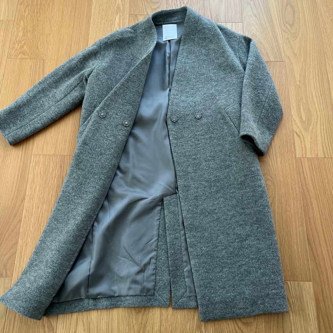 【美品】ELENDEEK ウール ノーカラーコート